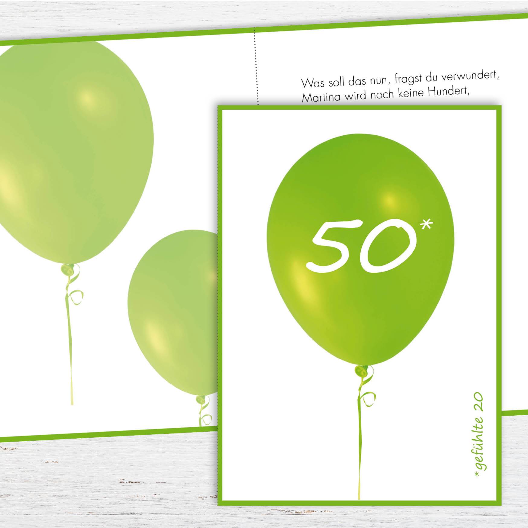 Einladung zum 50. Geburtstag: Ballon Individuelle Einladung